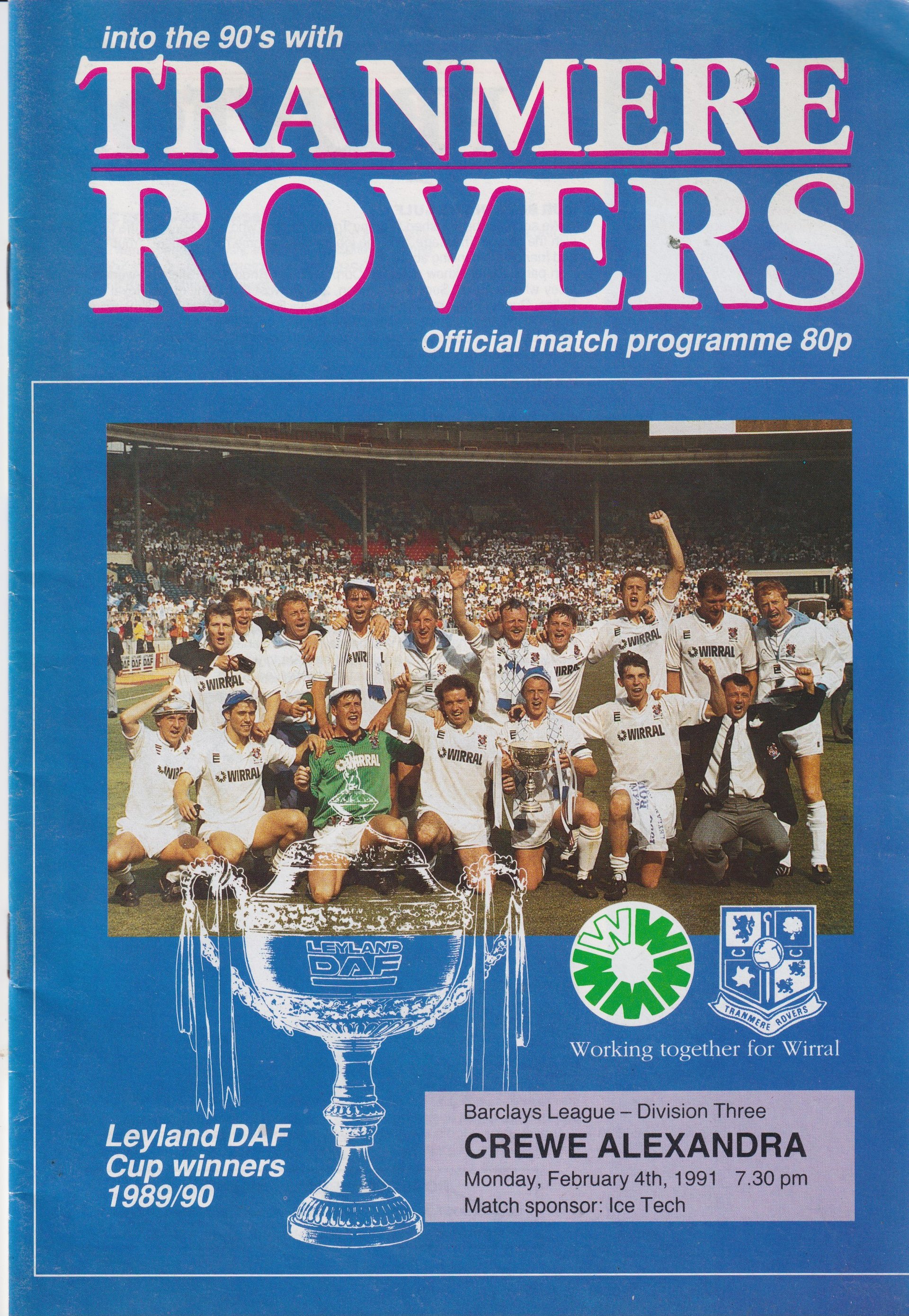 Tranmere Rovers v Crewe Alexandra match programme